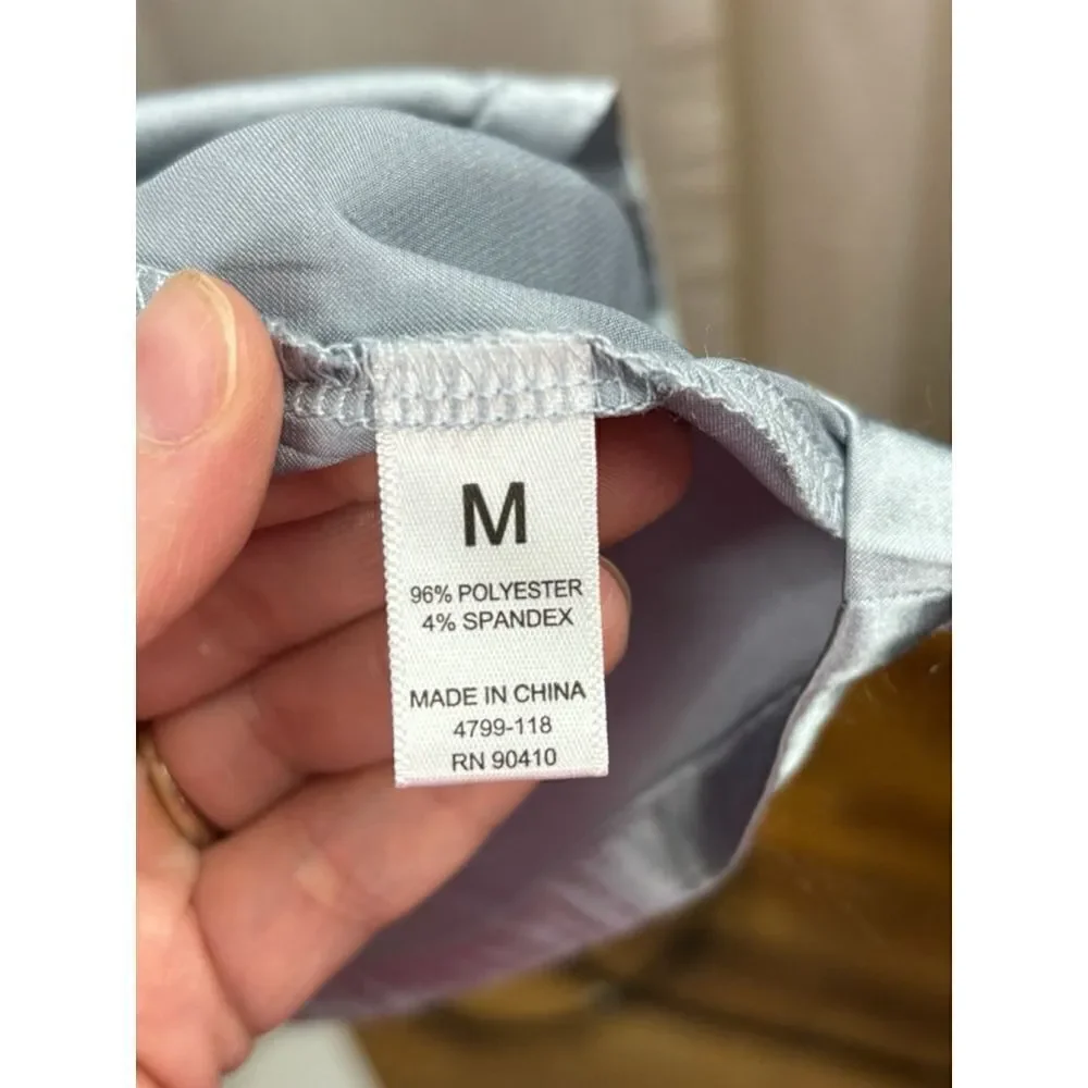 Nicole Miller New York Women’s Medium Soft Satin Notched Collar Boxy Pajama Top